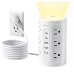 Anntane Power Strip Tower With Night Light, 15W Surge Protector White. Fixed Price $56.37.