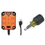 Klein Tools 29601 Magnetic Power Strip With Surge Protector, Extension Cord, 4. Fixed Price $104.05.