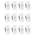 New 12-PACK Of 15 Amp Outlet Receptacle Wall Plate With Dual Usb Charger Port. Fixed Price $99.00.