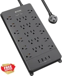 Trond Black Power Strip 5FT Flat Plug 22 Outlets Usb 4000J. Fixed Price $103.99.