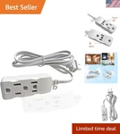 9FT Multi Plug Power Strip - 3 Outlets With Usb, Surge Protection, White Design. Fixed Price $15.99.