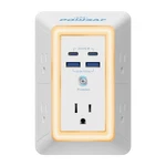 Multi Plug Outlet Surge Protector - Powsaf 5 Extender With 4 Usb White. Fixed Price $31.70.