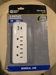 Commercial Electric 3-OUTLET Wall Mounted Surge Protector In White. Fixed Price $15.00.