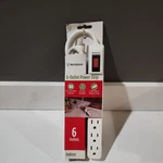 Westinghouse 6-OUTLET Grounded Power Strip W/ 2.5 Foot Cord Holiday, White. Fixed Price $6.00.