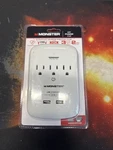 Monster Just Power It Up 3 OUTLETS/2-2.1 Usb Ports Wall Tap Surge Protector. Fixed Price $6.40.