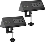 Nightstand Edge Mount Power Strip With Usb-c Ports Tabletop BLACK(2-PACK). Fixed Price $72.60.