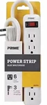 Prime Wire PB801124 6-OUTLET Power Strip With 14-3 Sjt 3-FEET Cord White. Fixed Price $17.99.