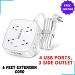 6 Ft Surge Protector Power Strip - 8 Widely Outlets Desk Usb Charging Station. Fixed Price $24.98.
