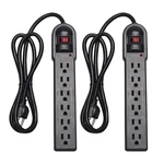 Kmc 6-OUTLET Surge Protector Power Strip 2-PACK, 900 Joules, Black. Fixed Price $35.49.