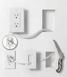 In-wall Cable Management Kit With Recessed Outlet Box, Dual Extender. Fixed Price $20.00.