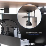 Vivo Black 17 Inch Clamp-on Cable Management Power Strip Tray System For Desk. Fixed Price $39.99.