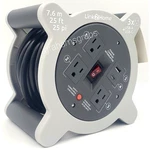 LINK2HOME Cord Reel 25 Ft. Extension 3 Outlets & Usb-a + Usb-c Ports 16 Awg. Fixed Price $34.95.