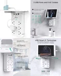 Wall Extender - Surge Protector 6 Ac Outlets Multi Plug White. Fixed Price $17.11.
