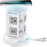 Power Strips Surge Protectortower With Fast Wireless CHARGER4 Usb PORTS+6 Widely. Fixed Price $15.99.