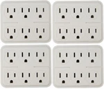Kab CT-027W 15A 125V White 6 Way Electrical Tap Outlet Plug Adapters 4 Pack. Fixed Price $42.93.