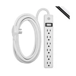 Ge 6-OUTLET Power Strip, 12 Ft Extension Cord, Flat Plug, Grounded, Integrate.... Fixed Price $29.29.