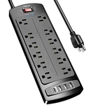 Alestor Surge Protector With 12 Outlets And 4 Usb Ports, 6 Ft - Black. Fixed Price $27.13.
