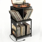 Vinyl Record Player Stand With Storage & Usb Charger For Living Room. Fixed Price $99.99.