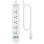 Wandofo 2 Prong Power Strip, Extension Cord Surge Protector, 5FT, White. Fixed Price $23.12.