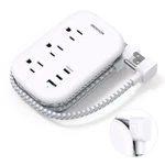 Flat Plug Power Strip, Usb Travel Ultra Extension Cord - 3.... Fixed Price $18.78.