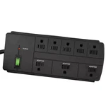 8-OUTLET 6 Ft. Cord 750-JOULES Surge Protector Lighted Rocker Switch, Black. Fixed Price $21.99.