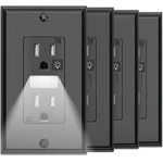 Black Wall Outlet With Night Light,electrical Tamper Resistant Recep.... Fixed Price $42.69.