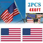 2PC 4X6 Ft American Flag Usa United States Stripes Stars Brass Grommets. Fixed Price $11.98.