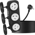Extension Cord With Lockable Socket, Diivoo Flat Plug Power Strip 25FT. Fixed Price $29.95.
