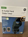 Ge 6-OUTLET Programmable Outdoor Yard Stake Timer 24 Hour- Model 15107. Fixed Price $15.99.