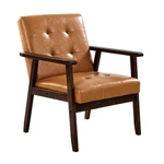 Vevor Mid-century Modern Accent Pu Leather Armchair With Solid Wood Frame. Fixed Price $102.99.