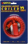 Red Polarized 3-OUTLET Coiled 12-FT Extension Cord 16/2 SPT-2 New Satco 93-174. Fixed Price $39.95.