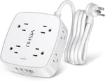 6 Ft Surge Protector Power Strip - 8 Widely Outlets With 4 Usb Ports, 3 Side. Fixed Price $12.66.
