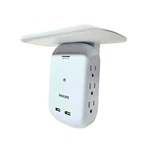 Philips 6-OUTLET Tap With Device Shelf, 450J, Usb Ports (2.4A), White. Fixed Price $7.00.