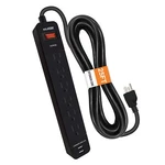 6 Outlet Surge Protector, 25 Ft, Usb, Black. Fixed Price $51.94.