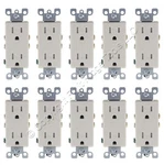 10 Leviton Light Almond Tamper Resistant Decora Receptacles Outlet 5-15R T5325-T. Fixed Price $33.24.