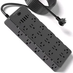 Heavy Duty Surge Protector Power STRIP,1875W/15A,6 Usb PORTS,25 Ac OUTLETS,40.... Fixed Price $57.43.