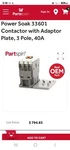 Power Soak Systems 33601 Contactor Pole 40AMP Oem Free Shipping. Fixed Price $430.00.