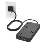 Power Strip Surge Protector With 8 Outlets Usb Ultra Thin Flat Plug Black 6FT. Fixed Price $29.99.