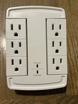Ce Tech 6-OUTLET Wall Mounted Swivel Series Surge Protector White. Fixed Price $13.49.