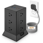 King-link Flat Extension Cord 10 Ft, Surge Protector Power Strip Tower With 1.... Fixed Price $39.02.