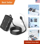Flat Plug Power Strip Surge Protector, 5FT Ultra Thin Extension Cord With 4 Usb. Fixed Price $22.99.