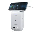 Philips Surge Protector Wall Tap, 6 Outlets, 2 Usb, With Removable Phone Shelf. Fixed Price $18.99.
