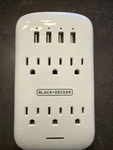 Black+decker Indoor Wall Tap Usb 6 -outlet 1200 Joules -watts 1875VA White. Fixed Price $10.00.
