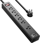 6FT Power Strip Surge Protector - Yintar Extension Outlets And 3. Fixed Price $16.90.