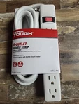 Hyper Tough 6 Outlet Power Strip W/ 8 Ft Cord, White *new. Fixed Price $11.99.