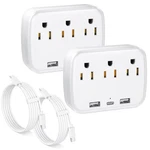 Multi Plug Outlet Extender 2 Pack - Surge Protector Wall Larger, White. Fixed Price $21.23.