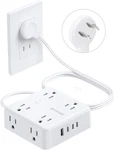 2 Prong Power Strip, To 3 Outlet Adapter, 5FT Extension Cord Polarized. Fixed Price $41.23.