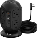 Tower Surge Protector Power Strip With 10 Ft Cord, 8 Outlets & 4 Usb Ports. Fixed Price $38.81.