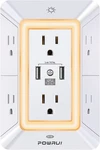 Multi Plug Outlet Surge Protector - Powrui 6 Extender With 3 Usb Ports (1. Fixed Price $22.59.