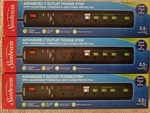 3X Pack - Sunbeam Advanced 7 Outlet Power Strips With Surge Protector. Fixed Price $45.00.
